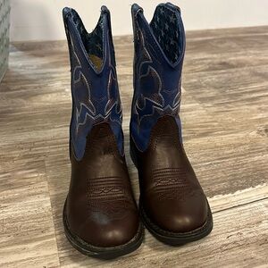 Roper blue and brown cowboy boots size 10 little kids
